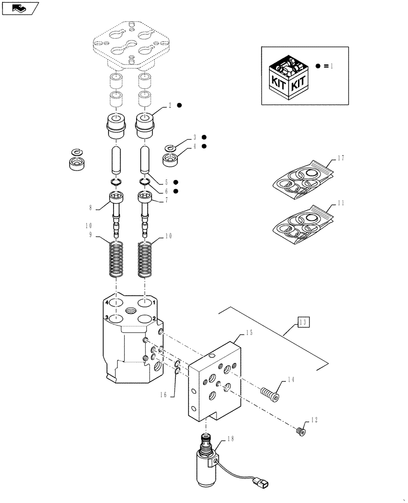 Схема запчастей Case 1121F - (35.128.01[02]) - VALVE ASSEMBLY - JOYSTICK CONTROL (35) - HYDRAULIC SYSTEMS