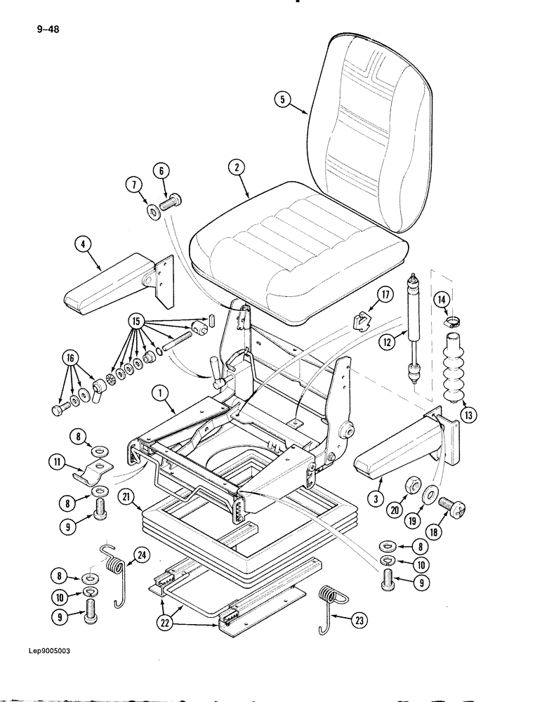 Схема запчастей Case 888 - (9-048) - SEAT (09) - CHASSIS