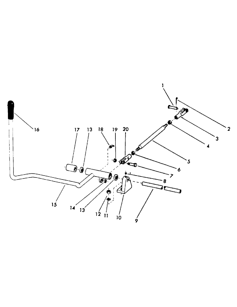 Схема запчастей Case 40YC - (J03) - OPTIONAL HEEL BOOM CONTORL LINKAGE, (USED ON UNITS WITH (18) - ATTACHMENT ACCESSORIES