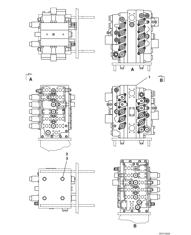 Схема запчастей Case CX800 - (08-66) - CONTROL VALVE - SUPPORT (08) - HYDRAULICS