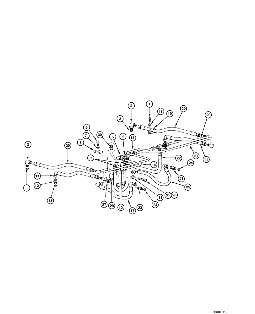 Схема запчастей Case 885 - (08.24[00]) - LINK HYDRAULIC CIRCUIT (08) - HYDRAULICS