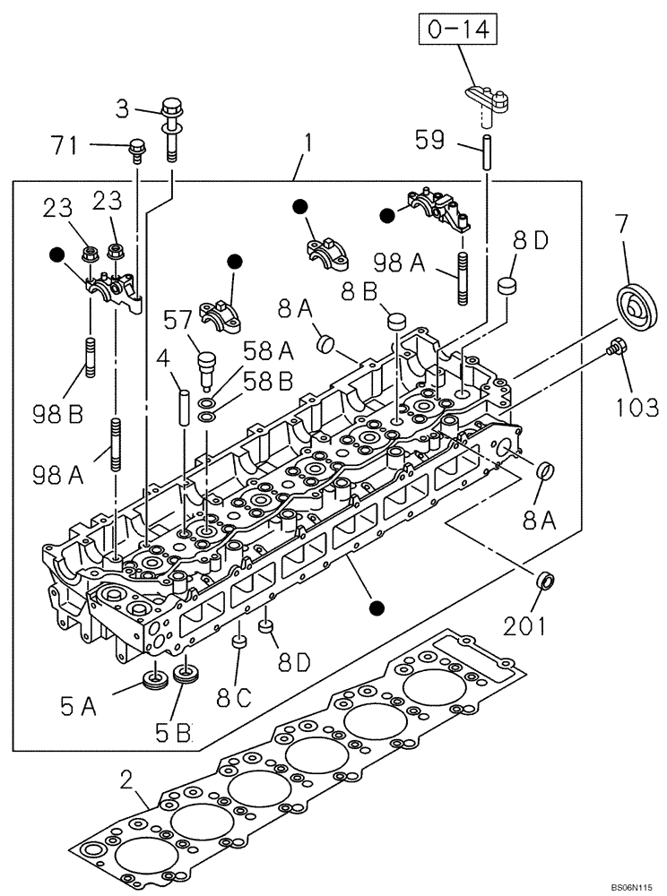 Схема запчастей Case CX290B - (02-10) - CYLINDER HEAD (02) - ENGINE