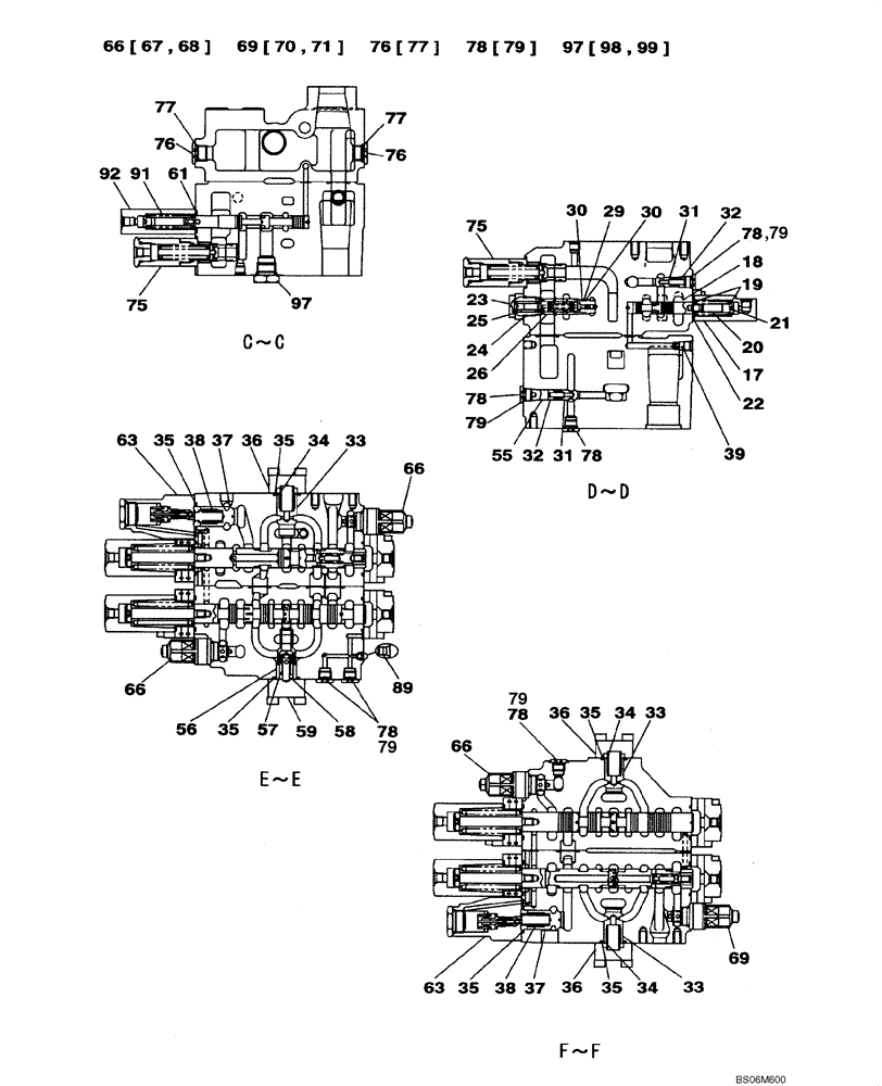 Схема запчастей Case CX210BNLC - (08-67) - KRJ16011 VALVE ASSY - CONTROL (08) - HYDRAULICS