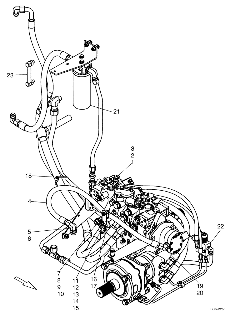 Схема запчастей Case 420 - (06-07) - PUMP, TANDEM - MOUNTING (420) (06) - POWER TRAIN