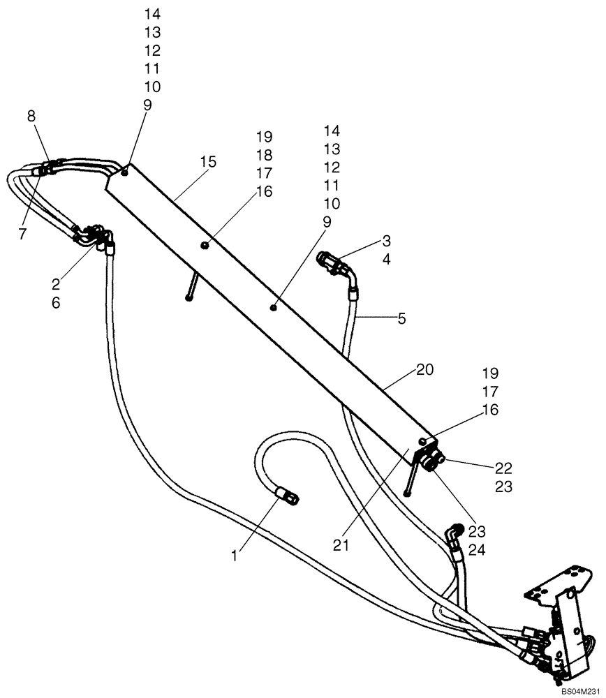 Схема запчастей Case 430 - (08-15) - SECONDARY FRONT AUXILIARY (08) - HYDRAULICS