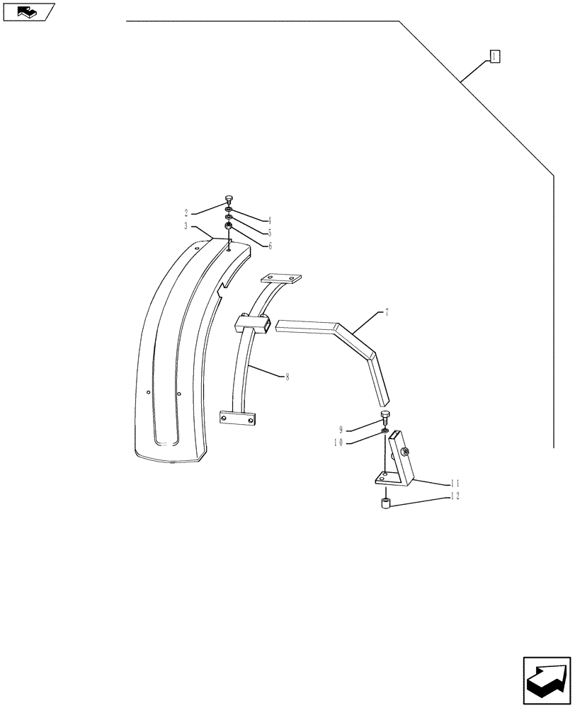 Схема запчастей Case 580SN WT - (88.090.07) - DIA KIT, FRONT FENDERS (88) - ACCESSORIES