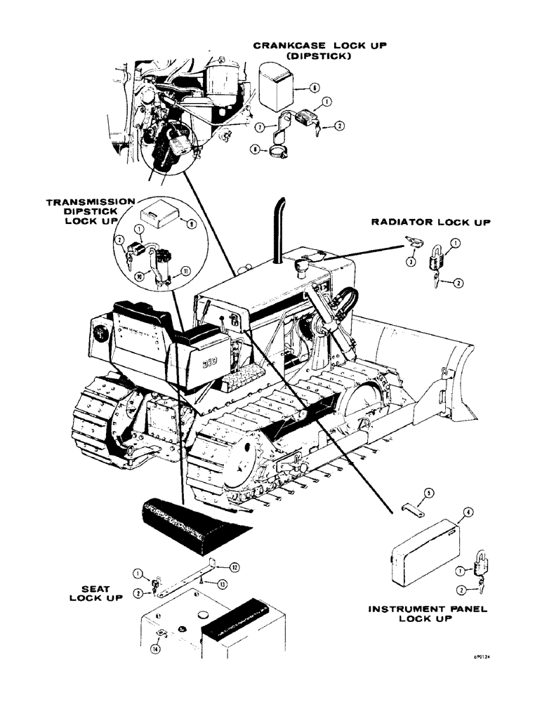 Схема запчастей Case 310G - (139A) - LOCK UP PARTS (05) - UPPERSTRUCTURE CHASSIS