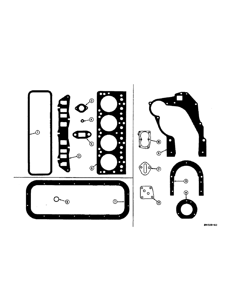 Схема запчастей Case 310D - (010[1]) - SERVICE GASKET SETS (01) - ENGINE