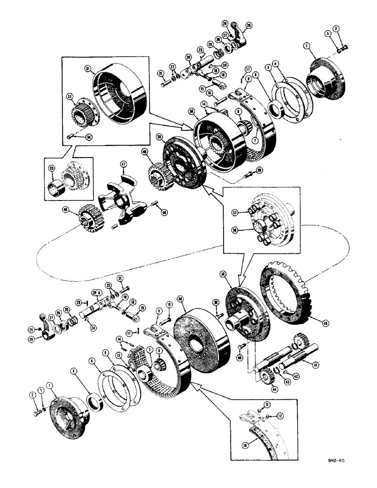 Схема запчастей Case 400 - (148) - DIFFERENTIAL, (REPLACEMENT ONLY) (03) - TRANSMISSION