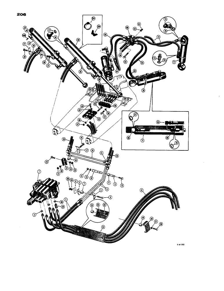 Схема запчастей Case 450 - (206) - POWER ANGLE-TILT DOZER HYDRAULICS, LIFT CYLINDER HYDRAULICS, (07) - HYDRAULIC SYSTEM