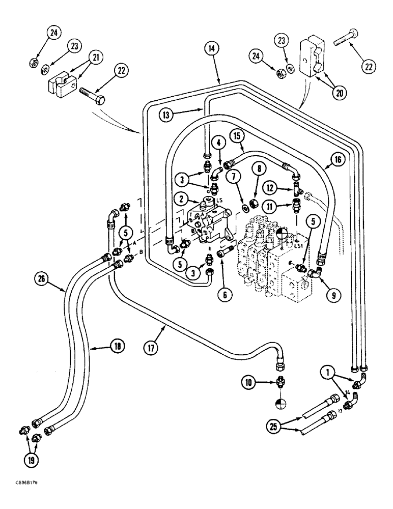 Схема запчастей Case 688BCK - (8E-04) - CONTROL OPTION - HYDRAULIC, 688B CK (120301-) (07) - HYDRAULIC SYSTEM