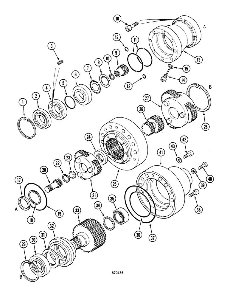 Схема запчастей Case 688C - (6-12) - SWING REDUCTION GEAR, (-10763) (03) - TRANSMISSION