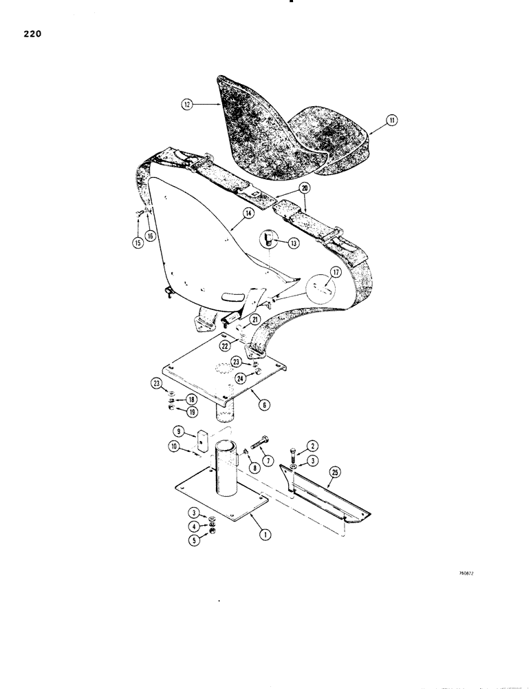 Схема запчастей Case W20 - (220) - SEAT AND MOUNTING PARTS (09) - CHASSIS