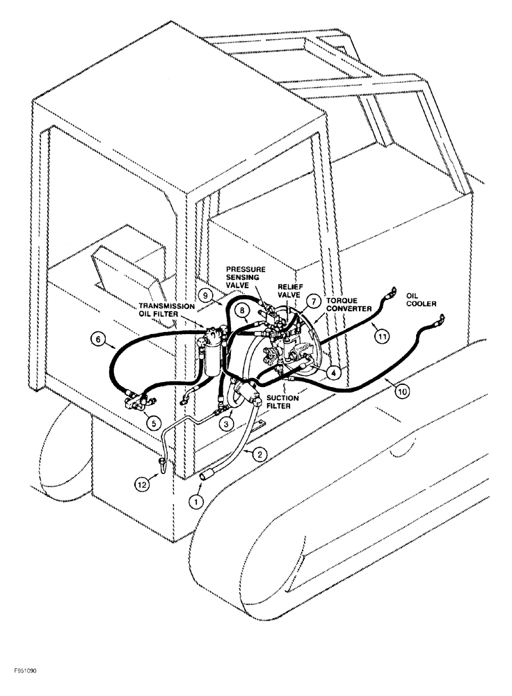 Схема запчастей Case 550G - (1-10) - PICTORIAL INDEX, TRANSMISSION HYDRAULIC CIRCUIT (00) - PICTORIAL INDEX