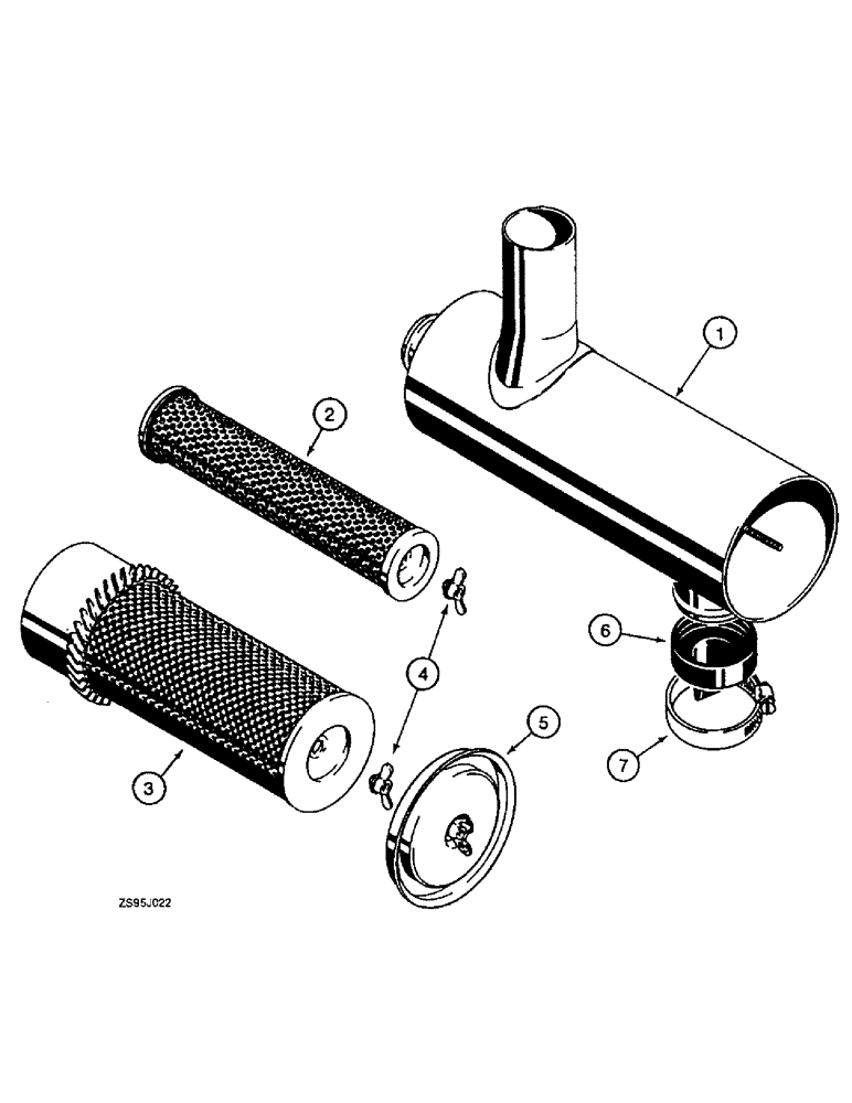 Схема запчастей Case 550E - (2-50) - AIR CLEANER (02) - ENGINE