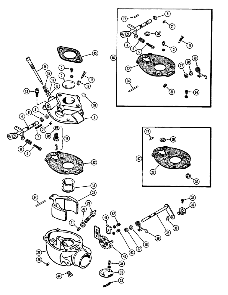 Схема запчастей Case 480CK - (057A) - G11050 CARBURETOR WITHOUT SOLENOID, (148B) SPARK IGNITION ENGINE 