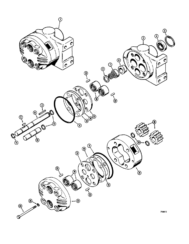 Схема запчастей Case 1530 - (122) - HYDRAULIC MOTOR, (ANGLE BROOMS) (09) - CHASSIS/ATTACHMENTS