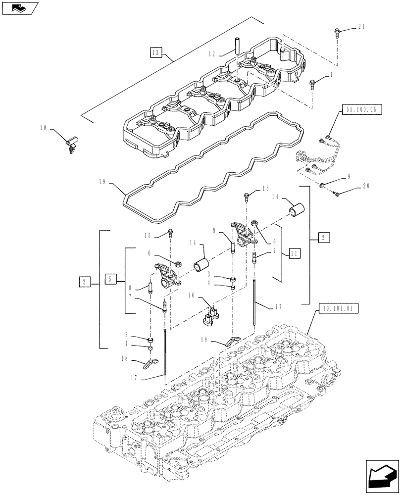 Схема запчастей Case F4DFE613B A004 - (10.106.02) - ROCKER ARM (10) - ENGINE