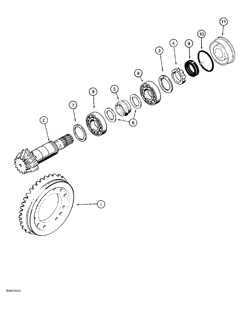 Схема запчастей Case 590SL - (6-16) - FRONT DRIVE AXLE, RING AND PINION GEAR SET (06) - POWER TRAIN