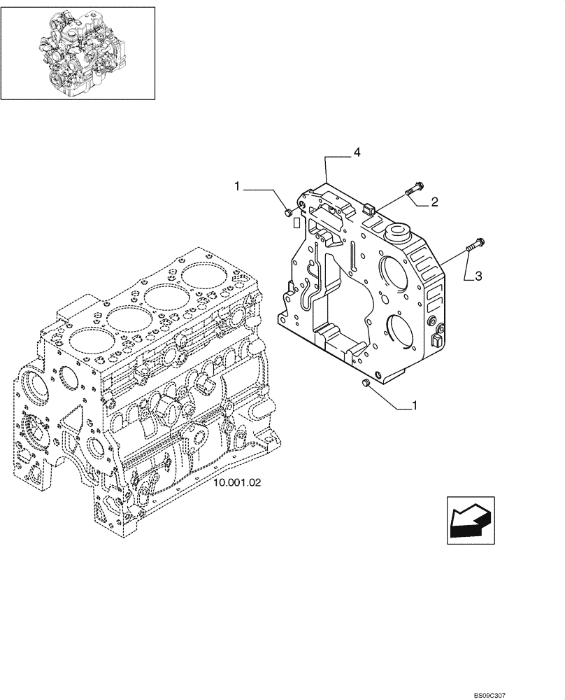 Схема запчастей Case 650L - (10.102.03) - GEAR COVER - REAR HOUSING (10) - ENGINE