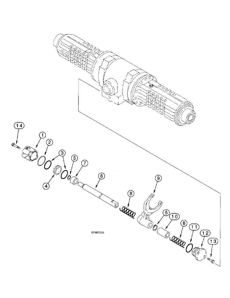 Схема запчастей Case 590SL - (6-168) - REAR DRIVE AXLE, DIFFERENTIAL LOCK, MODELS WITHOUT POWERSHIFT TRANS. (CLOCKWISE INPUT) (06) - POWER TRAIN