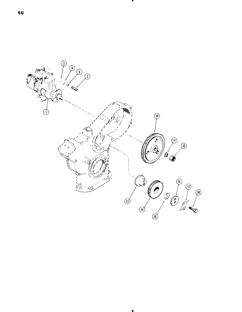 Схема запчастей Case 585C - (056) - INJECTION PUMP DRIVE, 207 DIESEL ENGINE (10) - ENGINE