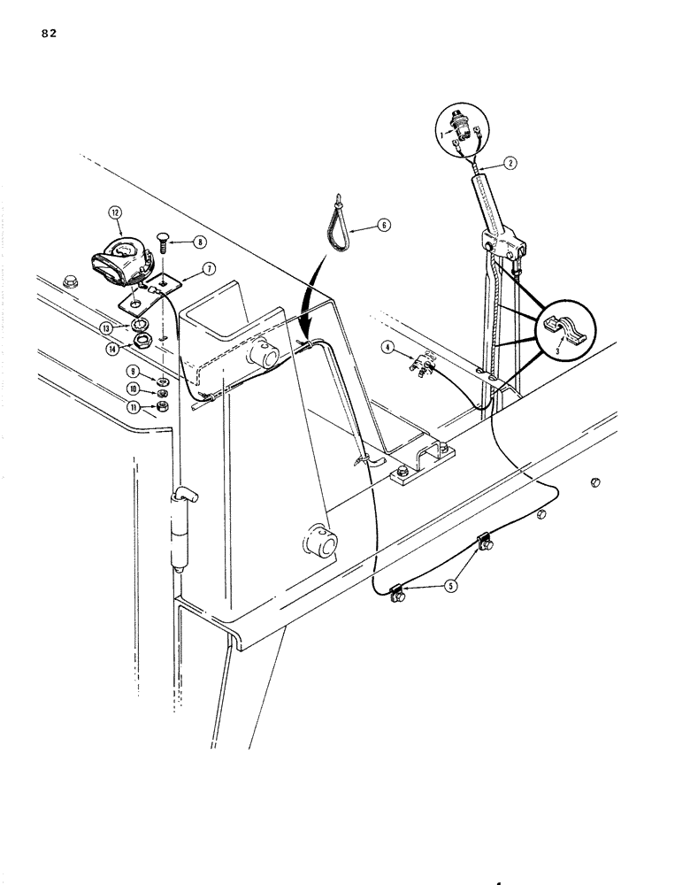 Схема запчастей Case 1830 - (082) - ELECTRIC HORN (55) - ELECTRICAL SYSTEMS