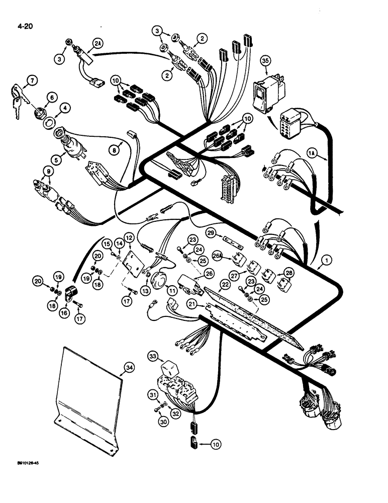 Схема запчастей Case 680L - (4-20) - ELECTRICAL CIRCUIT, INSTRUMENT HARNESS AND CONNECTIONS (04) - ELECTRICAL SYSTEMS