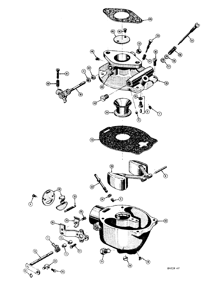 Схема запчастей Case 320 - (022) - MARVEL-SCHEBLER CARBURETOR (02) - FUEL SYSTEM