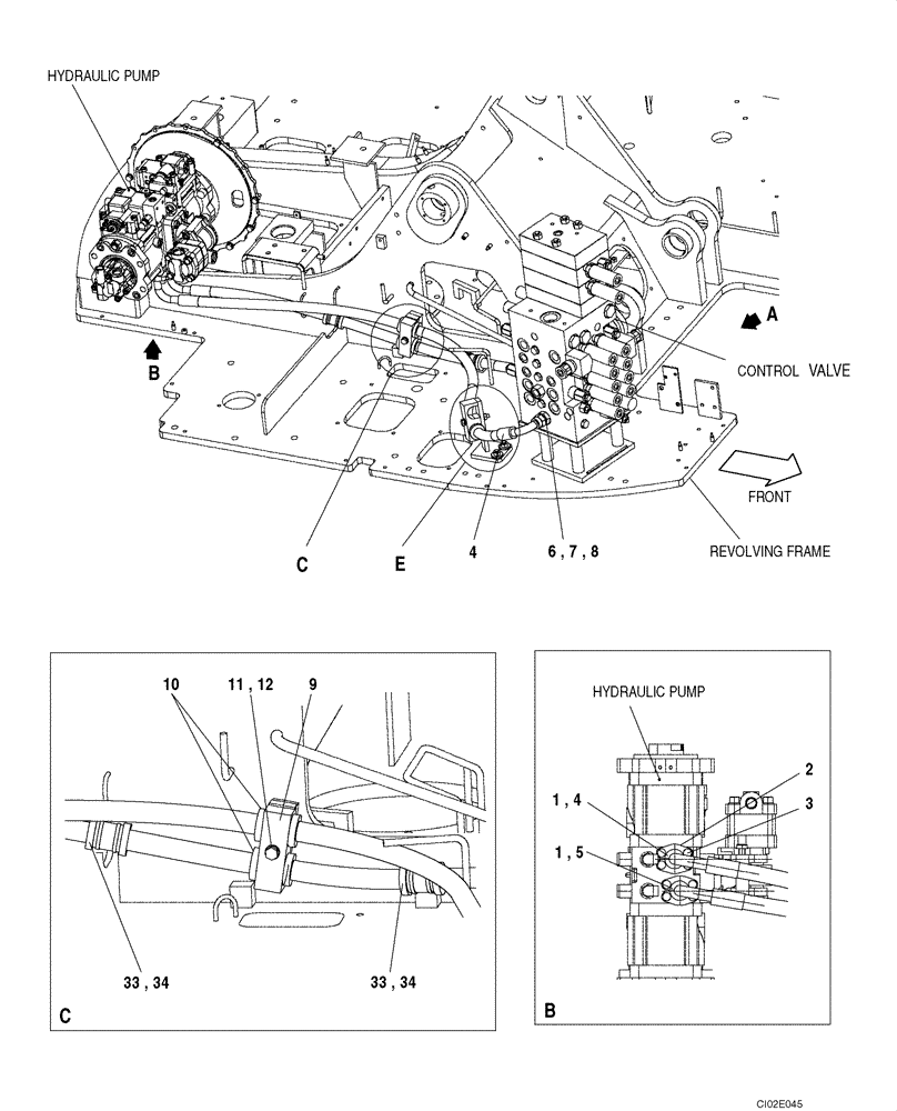 Схема запчастей Case CX135SR - (08-007) - HYDRAULICS - CONTROL VALVE SUPPLY (08) - HYDRAULICS