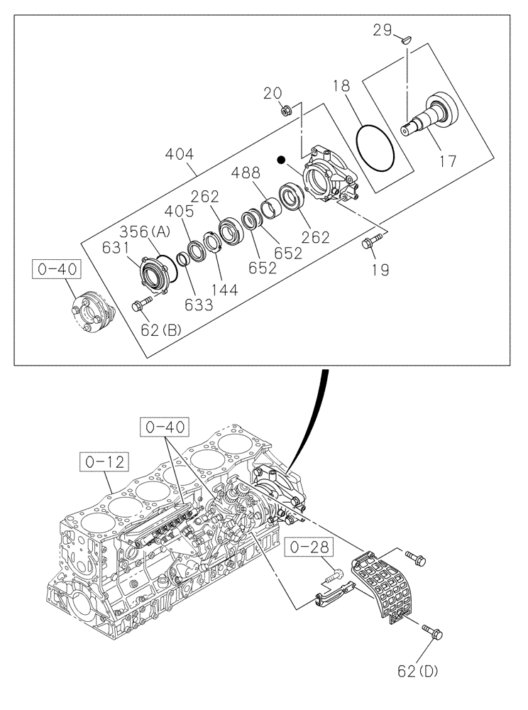 Схема запчастей Case CX470C - (02-020-02[01]) - ENGINE FLYWHEEL HOUSING (01) - ENGINE