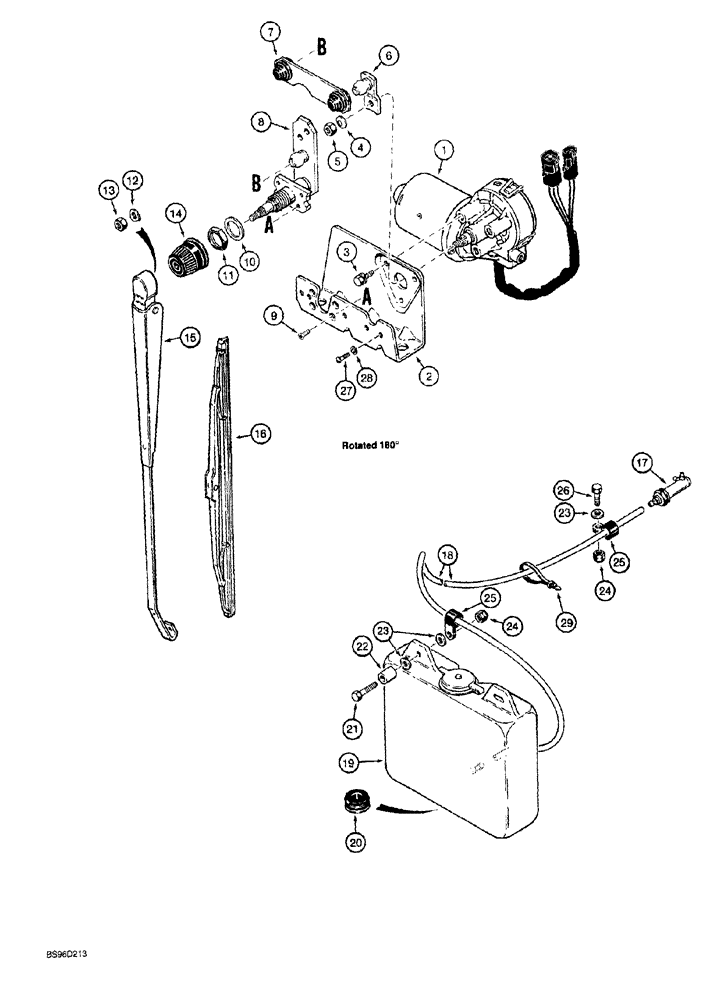 Схема запчастей Case 1150G - (4-030) - FRONT WIPER AND WINDSHIELD WASHER (06) - ELECTRICAL SYSTEMS