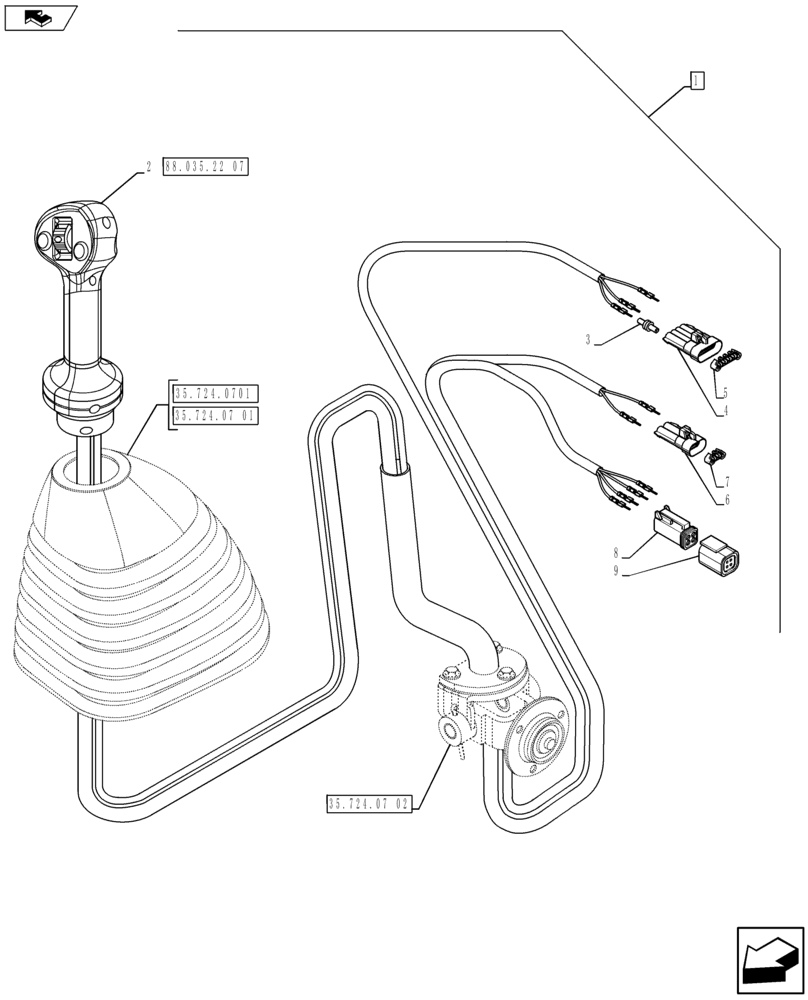 Схема запчастей Case 580SN - (88.035.22[06]) - DIA KIT, MECH CONTROLS, 3 SPOOLS, STANDARD TRANSMISSION (88) - ACCESSORIES