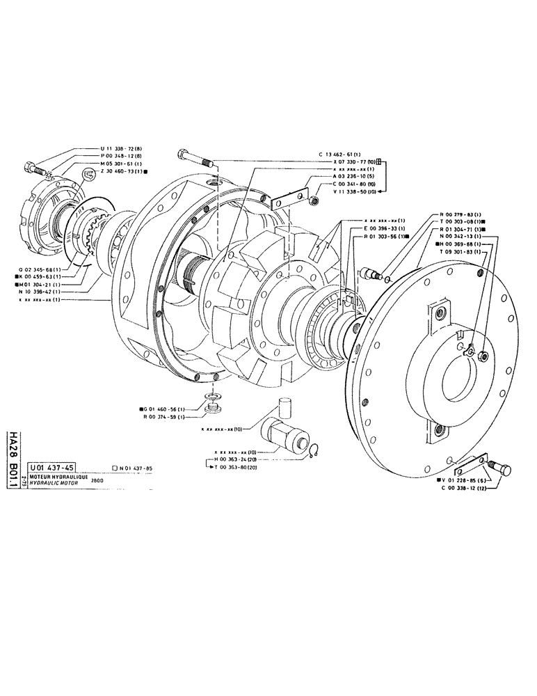 Схема запчастей Case RC200 - (060) - HYDRAULIC MOTOR 