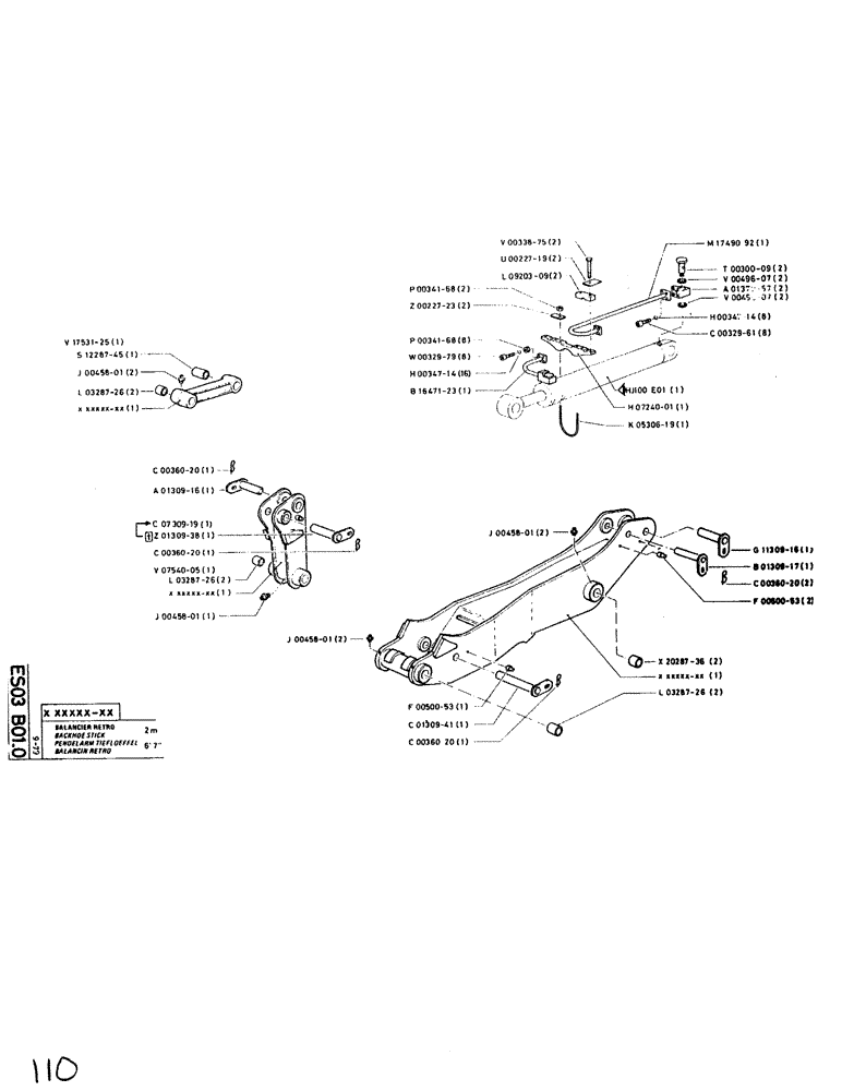 Схема запчастей Case SC150L - (110) - BACKHOE STICK 