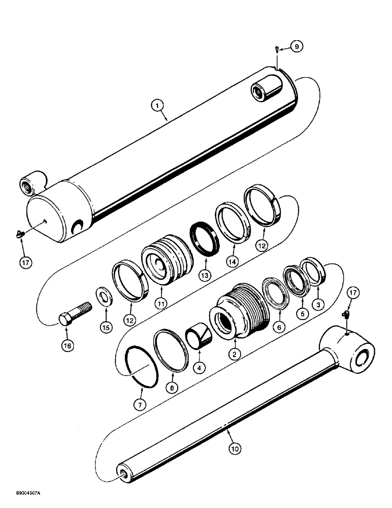 Схема запчастей Case 560 - (8-068) - BOOM, DIPPER, AND BUCKET CYLINDER ASSEMBLIES, D100 BACKHOE (08) - HYDRAULICS