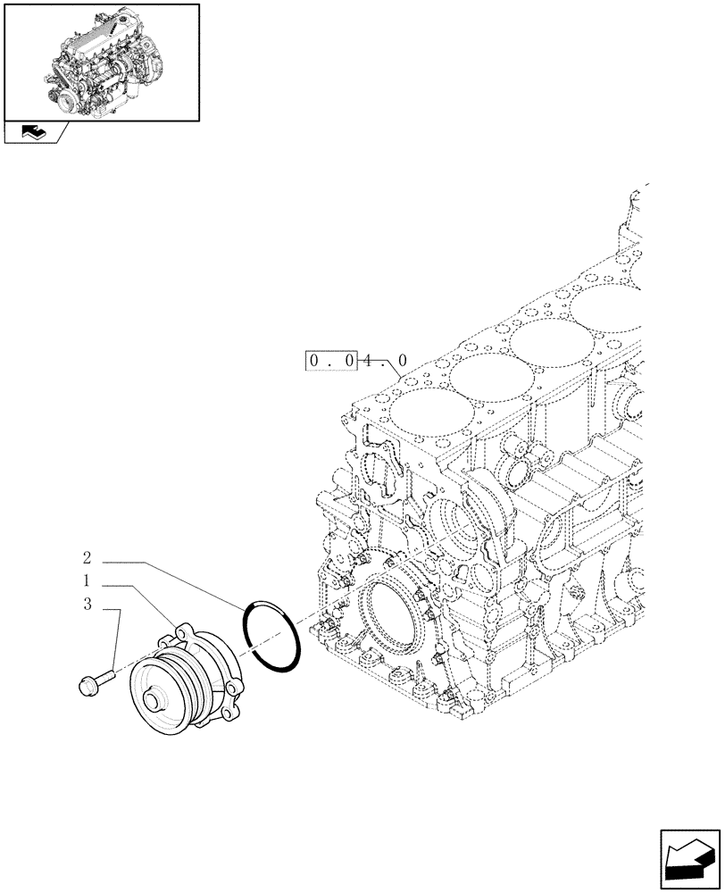 Схема запчастей Case F2CE9684P E007 - (0.32.0) - WATER PUMP & RELATED PARTS (99468768) 