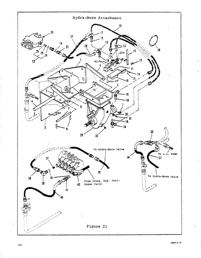 Схема запчастей Case P57 - (44) - HYDRA-BORE ATTACHMENT 