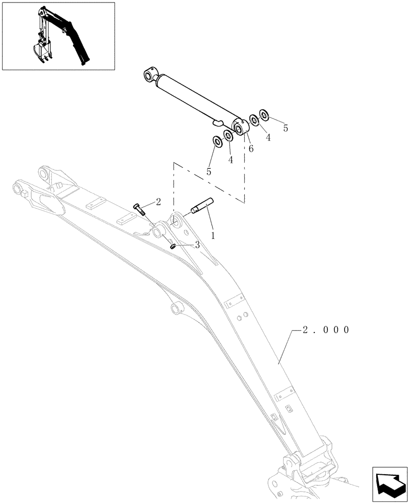 Схема запчастей Case CX31B - (2.020[01]) - ARM CYLINDER ASSEMBLY (35) - HYDRAULIC SYSTEMS