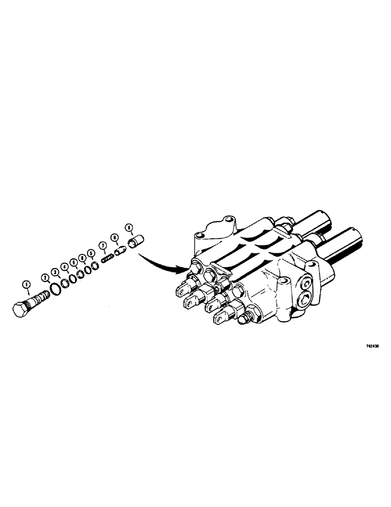 Схема запчастей Case 475 - (164[1]) - CHECK VALVE (35) - HYDRAULIC SYSTEMS