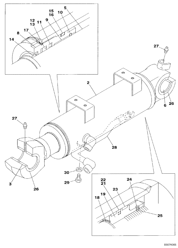 Схема запчастей Case CX130B - (08-90) - CYLINDER ASSY LH - BLADE, DOZER (08) - HYDRAULICS