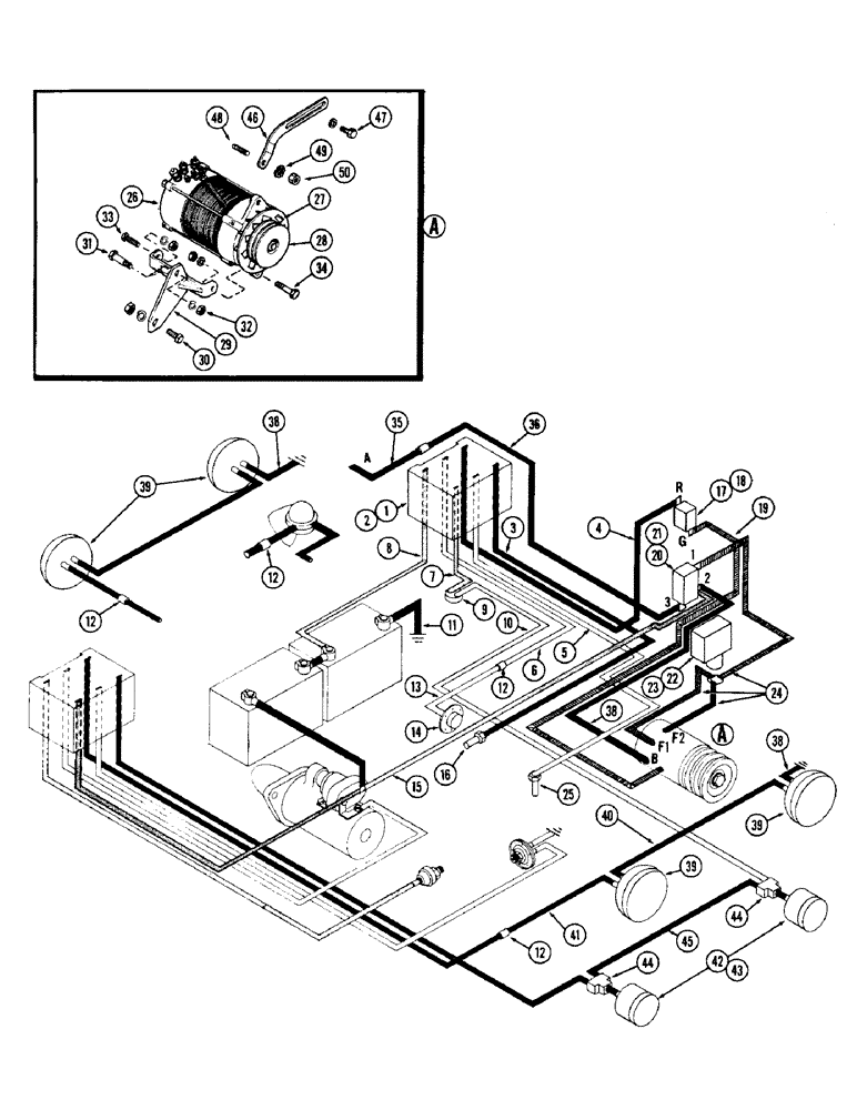 Схема запчастей Case W12 - (054) - CHASSIS ELECTRICAL W/HEAVY DUTY ALTERNATOR, (HEAVY DUTY 60 (04) - ELECTRICAL SYSTEMS