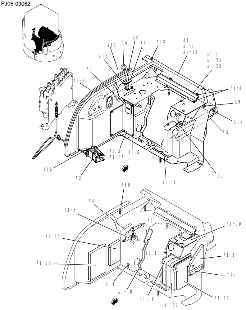 Схема запчастей Case CX50B - (137-72[1]) - STAND ASSY, CONTROL CAB, ANGLE DOZER (86) - DOZER