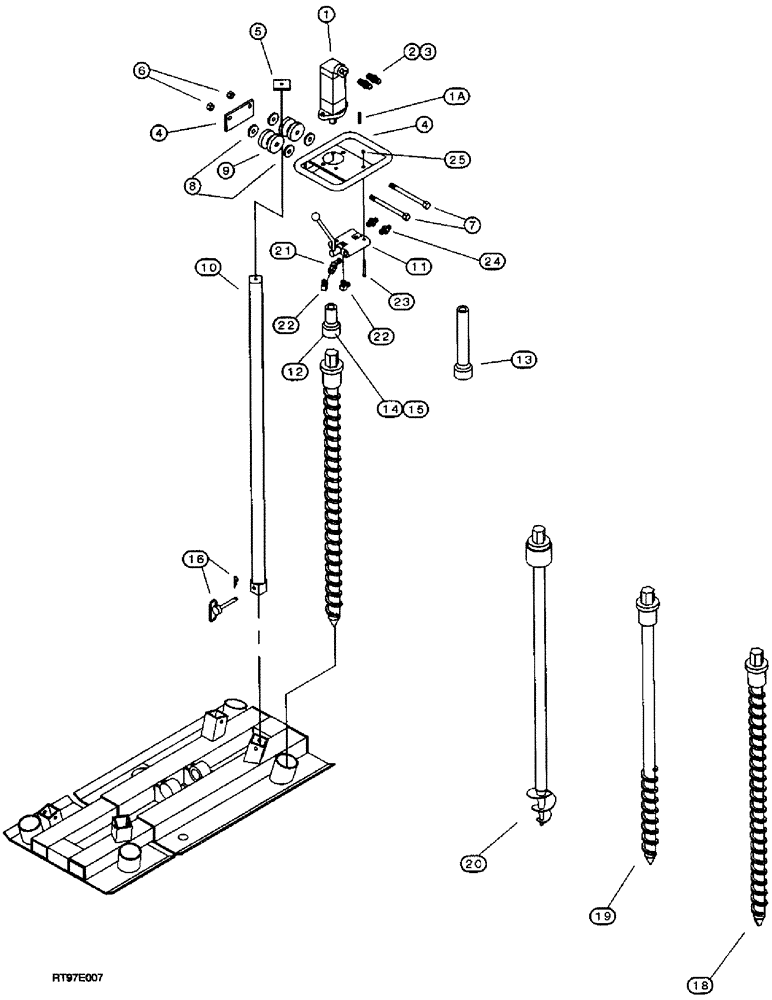 Схема запчастей Case 400TX - (9-38) - POWER HAND AUGER 