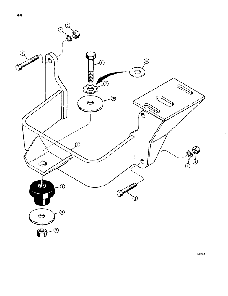 Схема запчастей Case W24B - (044) - ENGINE MOUNTS (02) - ENGINE