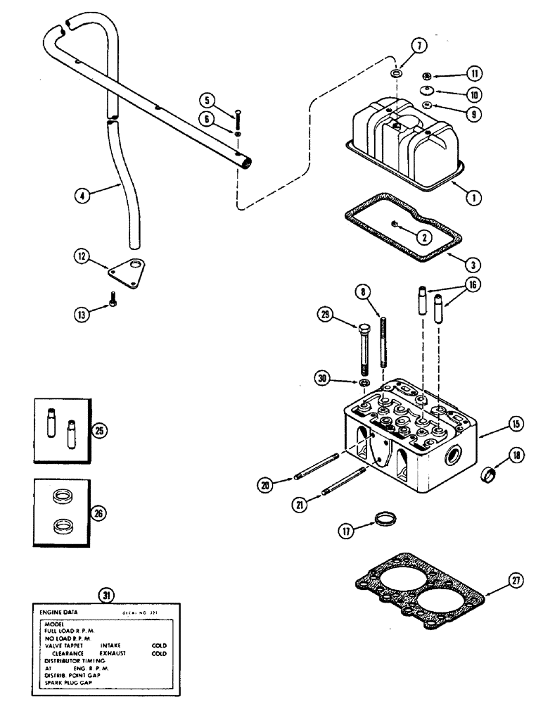 Схема запчастей Case W8E - (034) - CYLINDER HEAD & COVER, (377B) SPARK IGNITION ENGINE (02) - ENGINE