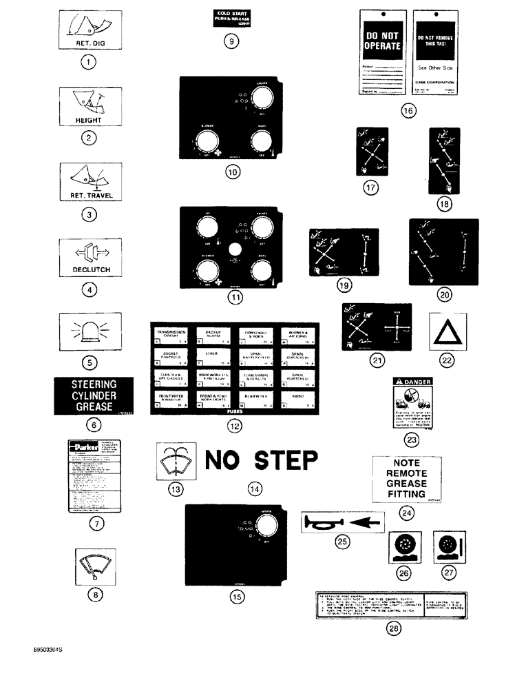 Схема запчастей Case 921 - (9-080) - DECALS (09) - CHASSIS/ATTACHMENTS