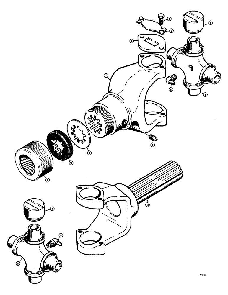 Схема запчастей Case 825 - (258) - RHINOMATIC AND GEARMATIC, WINCH DRIVE SHAFT (05) - UPPERSTRUCTURE CHASSIS