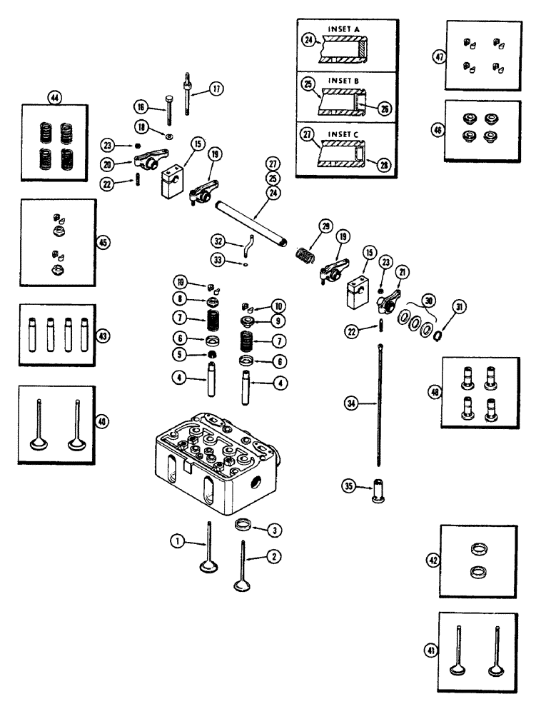 Схема запчастей Case W8B - (029A) - VALVES AND VALVE MECHANISM, (377) SPARK IGNITION ENGINE PRESSED STEEL ROCKER ARMS (01) - ENGINE