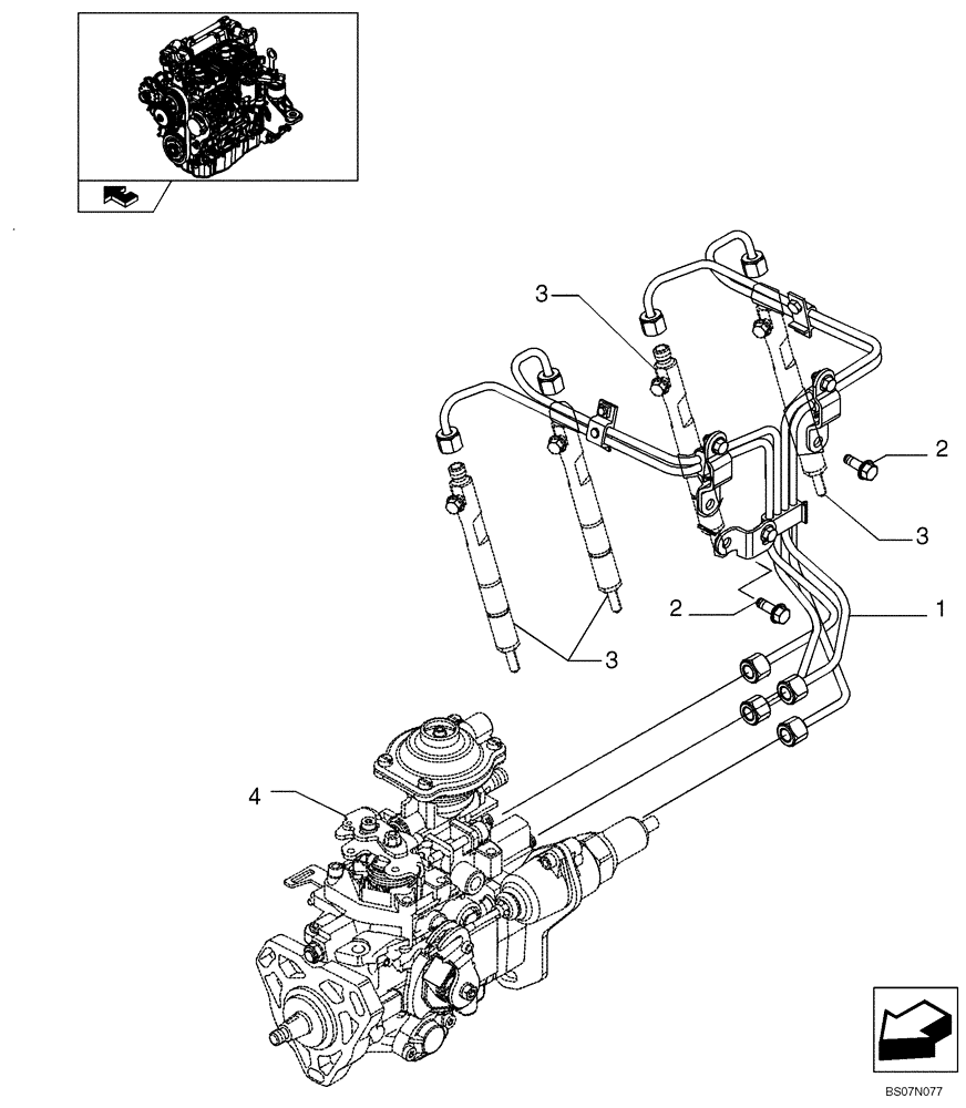 Схема запчастей Case 430 - (03-06) - INJECTION EQUIPMENT - PIPING (87530652) (03) - FUEL SYSTEM